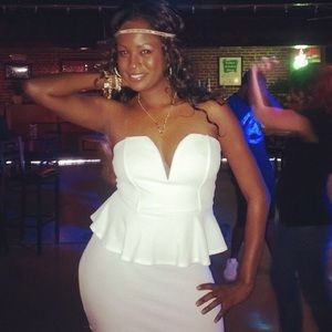 Cute peplum body con dress